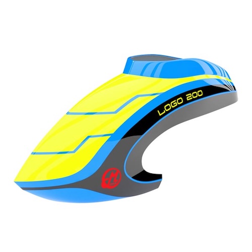Haube LOGO 200, neon-gelb/blau/schwarz