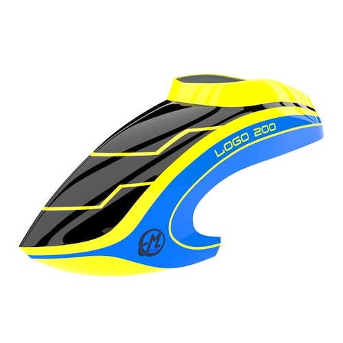 Haube LOGO 200 schwarz/neon-gelb/blau